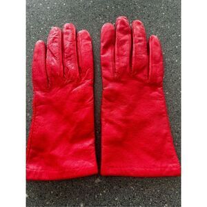 Van Real red leather gloves size S